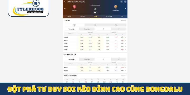 Đột phá tư duy soi kèo đỉnh cao cùng Bongdalu